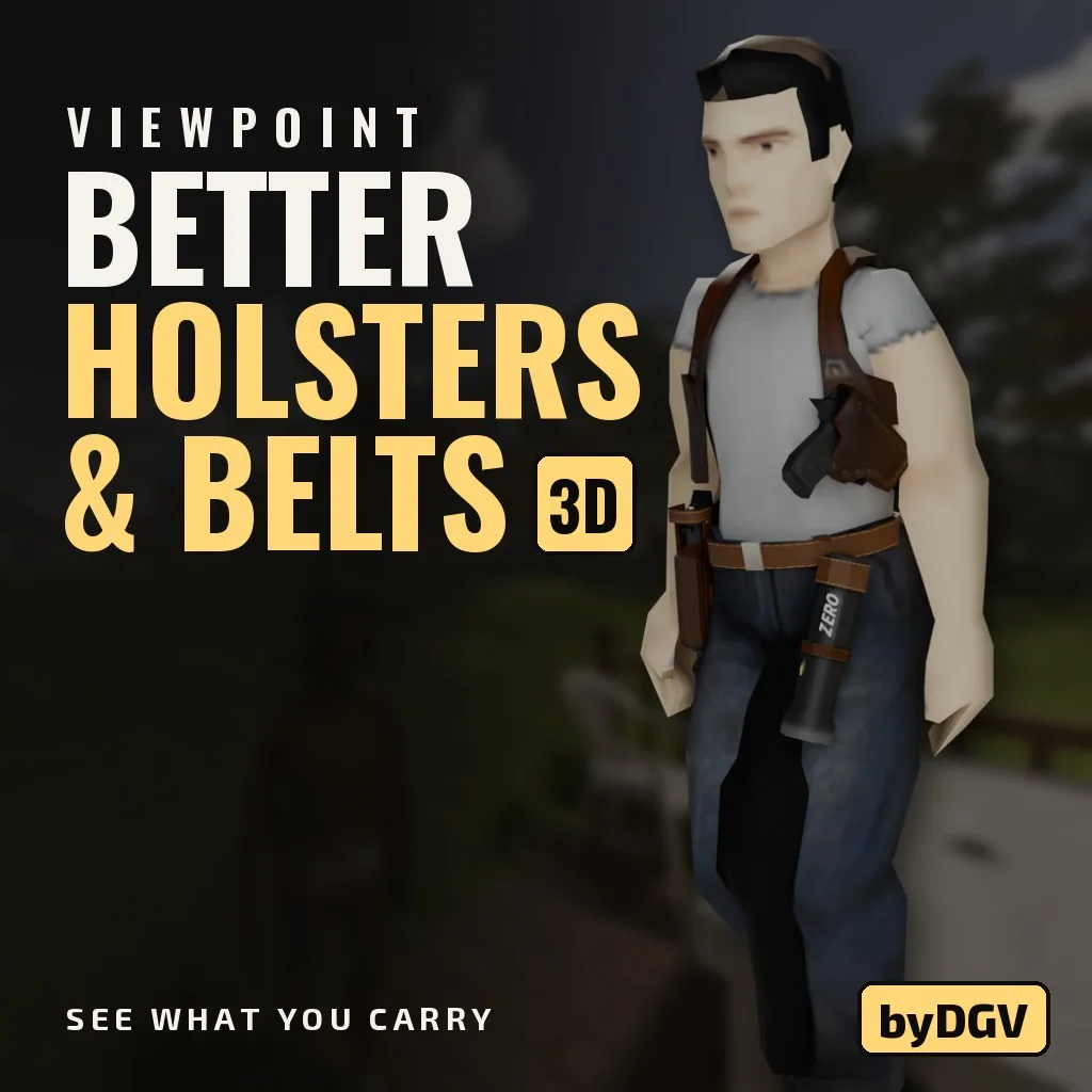Better Holsters & Belts 3D - Реалистичные кобуры, видимое оружие и улучшенные ремни для Project Zomboid