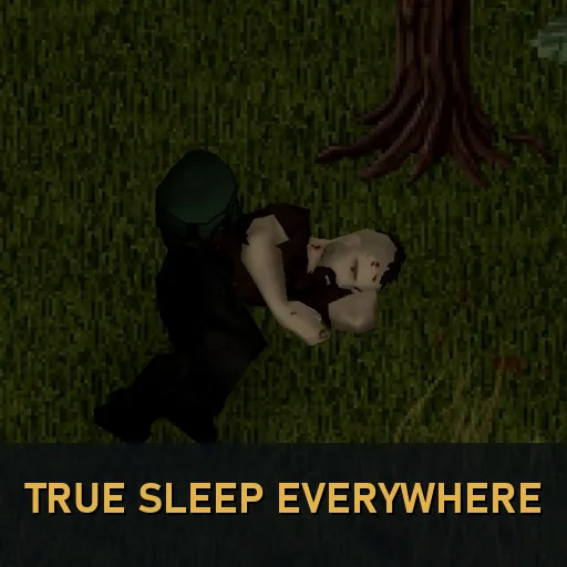 True Sleep Everywhere - Анимации сна и стрельба сидя для Project Zomboid