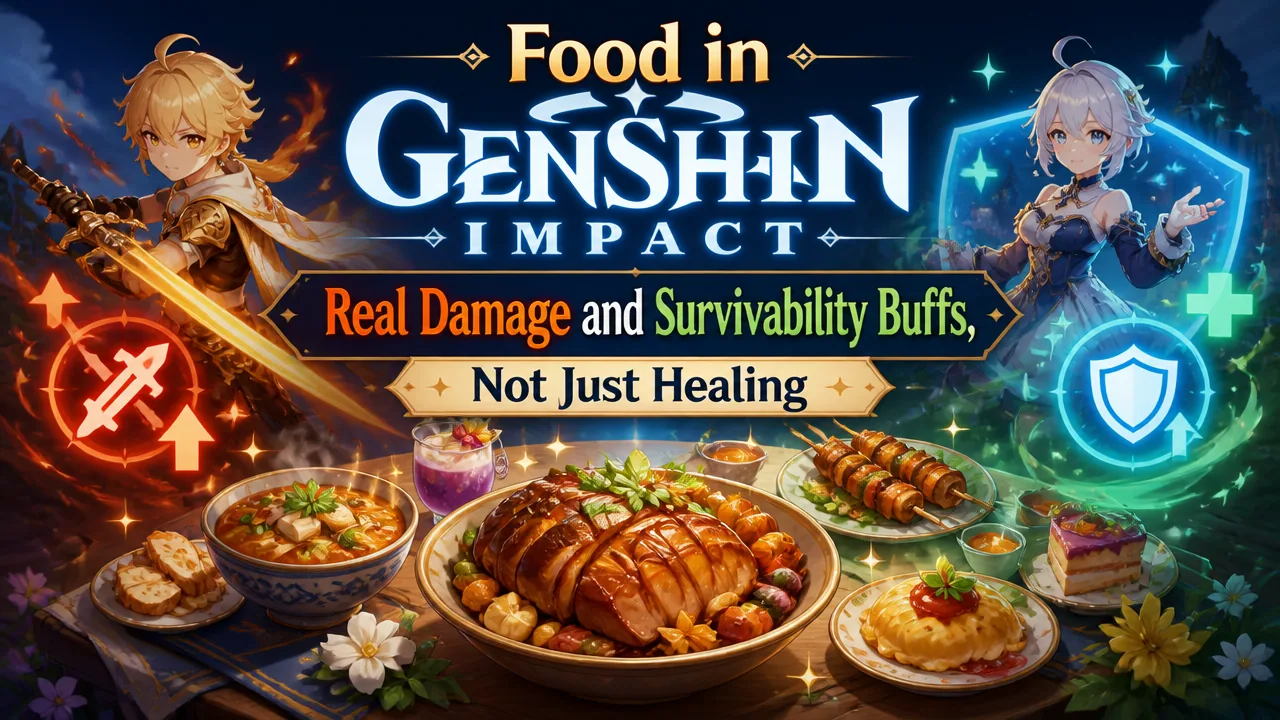 Food in Genshin Impact - Real Damage and Survivability Buffs, Not Just Healing