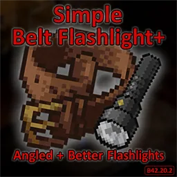 Simple Belt Flashlight+ - Hands-Free Belt Flashlights for Project Zomboid B42.20/B42.21