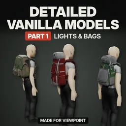 Detailed Vanilla Models - Lights & Bags: Детализированные рюкзаки, фонари и снаряжение для Project Zomboid