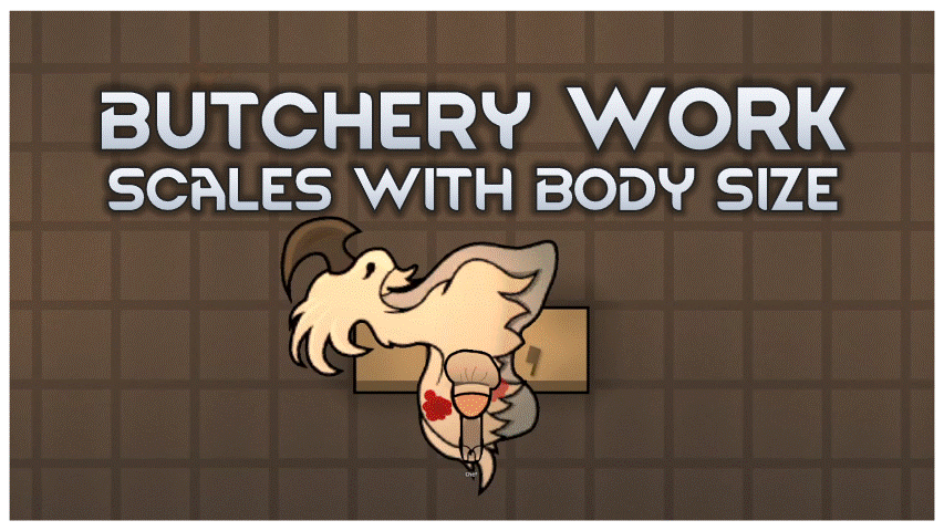 Butchering Time by Body Size for RimWorld