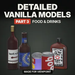 Detailed Vanilla Models - Food & Drinks: Реалистичные 3D-модели еды, напитков и продуктов для Project Zomboid