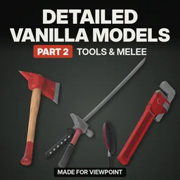 Detailed Vanilla Models - Tools & Melee: 25 улучшенных 3D-моделей оружия и инструментов для Project Zomboid
