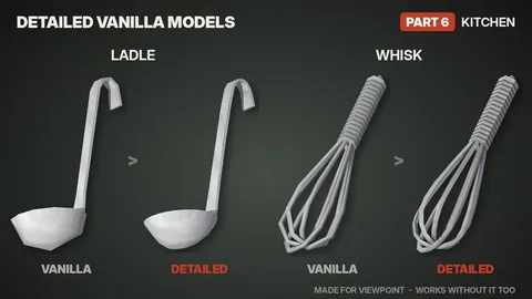 Detailed Vanilla Models - Kitchen: Реалистичные 3D-модели посуды и кухонных принадлежностей для Project Zomboid