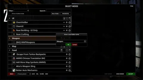 Mod Folders - папки для списка модов