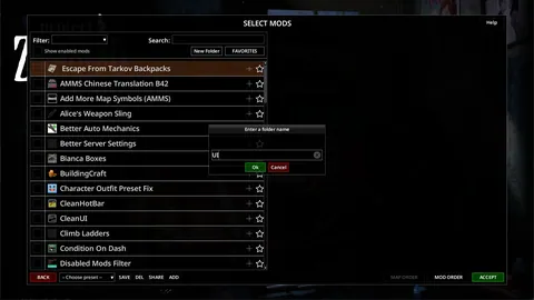 Mod Folders - папки для списка модов
