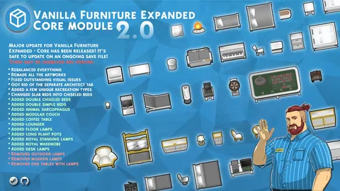 Vanilla Furniture Expanded 2 - More Ways to Furnish Your Colony