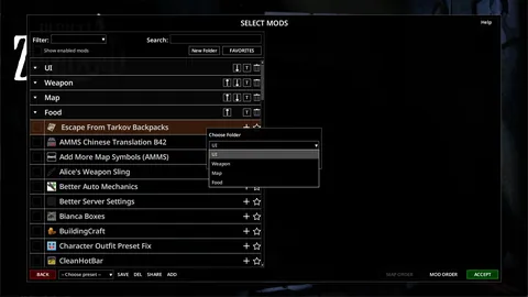 Mod Folders - папки для списка модов
