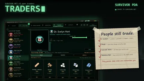 Survivor PDA - RPG Skills, Traders and Missions for Project Zomboid