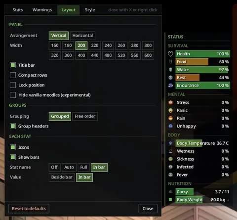 CH Status HUD — Character Stats Without the Guesswork