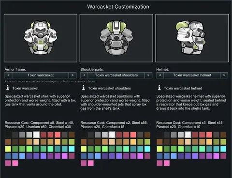 Toxin Warcasket - Chemical Warfare Armor for RimWorld