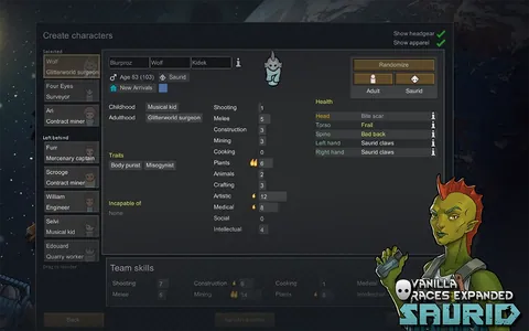 Vanilla Races Expanded - Saurids - Рептилоидные ксенолюди для RimWorld