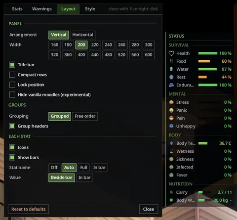 CH Status HUD — Character Stats Without the Guesswork