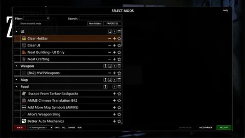 Mod Folders - папки для списка модов