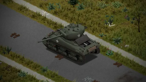 U.S. M4A1 Sherman - Drivable WWII Tank with Functional Cannon and Machine Gun for Project Zomboid