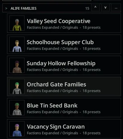A-Life: Factions Expanded - 100 Survivor Factions and 1,776 NPC Presets for Project Zomboid