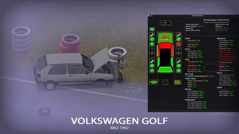 Volkswagen Golf Mk2 - Семь версий и настраиваемая защита для Project Zomboid