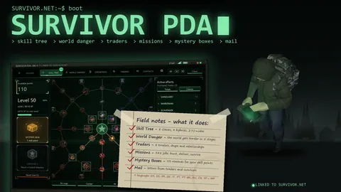 Survivor PDA - RPG Skills, Traders and Missions for Project Zomboid