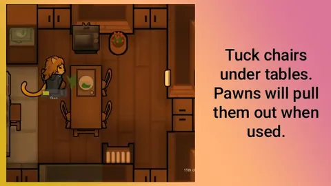 Смещение мебели и настройка проходимости для RimWorld
