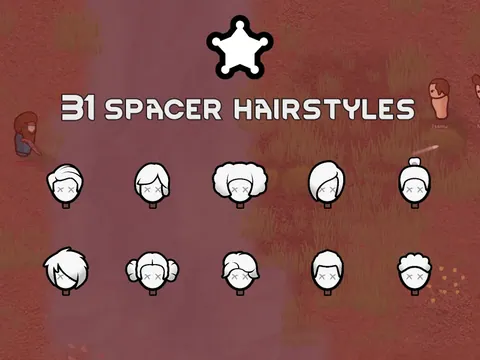 Vanilla Hair Expanded - Новые причёски, бороды и парикмахерский стол для RimWorld