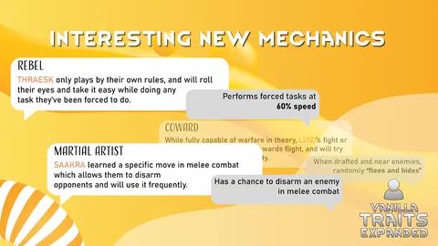 Vanilla Traits Expanded - Больше характера для поселенцев RimWorld