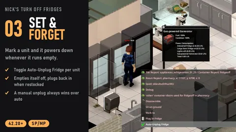 Nick's Turn Off Fridges - Unplug Refrigerators, Save Generator Power and Manage Freezers in Project Zomboid