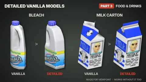 Detailed Vanilla Models - Food & Drinks: Реалистичные 3D-модели еды, напитков и продуктов для Project Zomboid