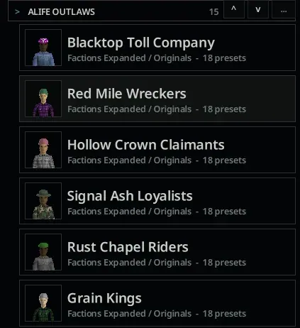 A-Life: Factions Expanded - 100 Survivor Factions and 1,776 NPC Presets for Project Zomboid