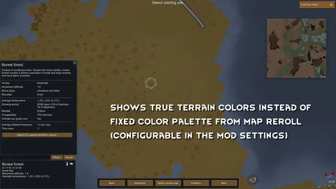 Map Preview - Preview Settlement Maps Before Landing in RimWorld