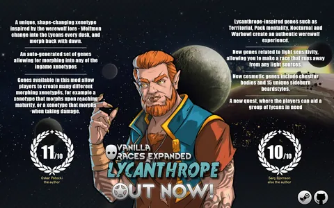 Vanilla Races Expanded - Lycanthrope - Оборотни и гены превращения для RimWorld
