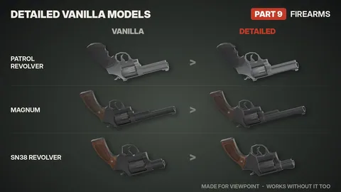Detailed Vanilla Models - Firearms: 26 Enhanced 3D Guns and HD Textures for Project Zomboid