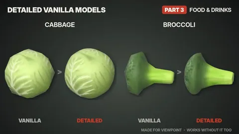 Detailed Vanilla Models - Food & Drinks: Реалистичные 3D-модели еды, напитков и продуктов для Project Zomboid