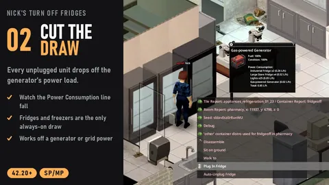 Nick's Turn Off Fridges - Unplug Refrigerators, Save Generator Power and Manage Freezers in Project Zomboid