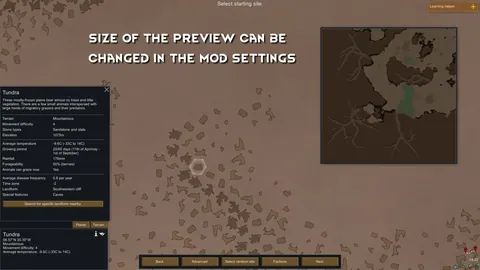 Map Preview - Preview Settlement Maps Before Landing in RimWorld