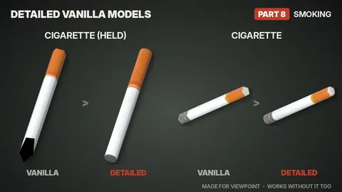 Detailed Vanilla Models - Smoking: Realistic 3D Cigarettes, Cigars and Lighters for Project Zomboid