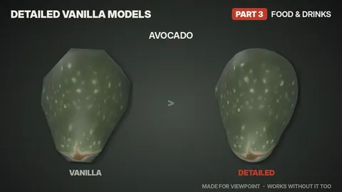 Detailed Vanilla Models - Food & Drinks: Реалистичные 3D-модели еды, напитков и продуктов для Project Zomboid