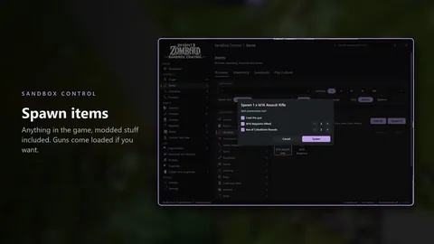 Sandbox Control - Чит-меню и творческий режим для Project Zomboid
