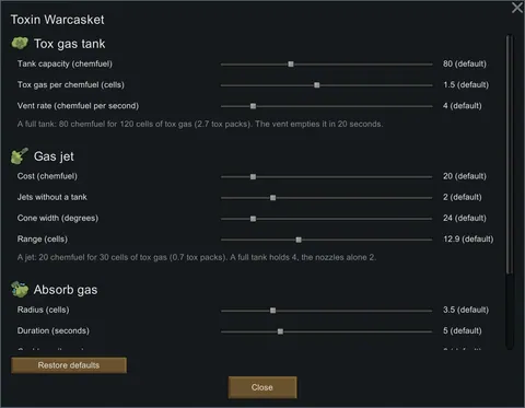Toxin Warcasket - Chemical Warfare Armor for RimWorld