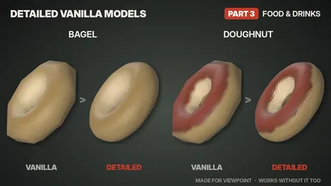 Detailed Vanilla Models - Food & Drinks: Реалистичные 3D-модели еды, напитков и продуктов для Project Zomboid
