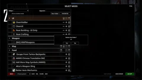 Mod Folders - папки для списка модов