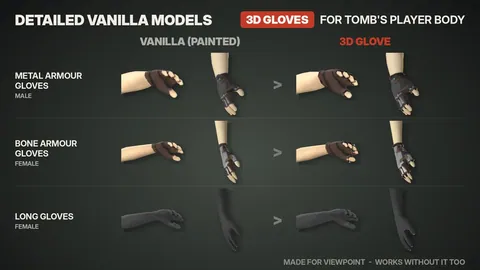 Detailed Vanilla Models - 3D Gloves: Реалистичные трёхмерные перчатки для Project Zomboid