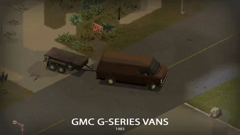 1983 GMC G-Series Vans - Настраиваемые фургоны и версия «Команды А» для Project Zomboid