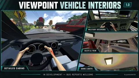 Viewpoint Vehicle Interiors - Детализированные салоны автомобилей, приборные панели и освещение для Project Zomboid