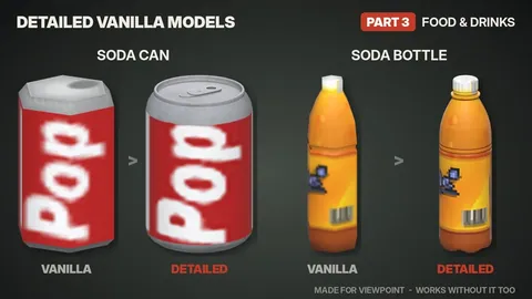 Detailed Vanilla Models - Food & Drinks: Реалистичные 3D-модели еды, напитков и продуктов для Project Zomboid