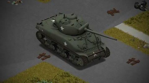U.S. M4A1 Sherman - Drivable WWII Tank with Functional Cannon and Machine Gun for Project Zomboid