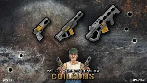 Vanilla Weapons Expanded 2 - Coilguns - Гаусс-оружие