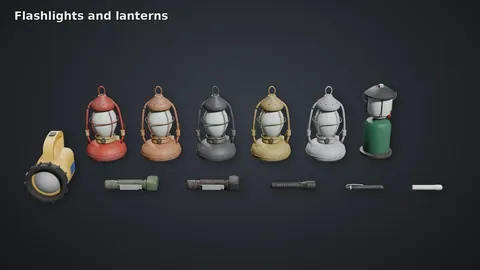 Detailed Vanilla Models - Lights & Bags: HD Backpacks, Flashlights and Equipment for Project Zomboid