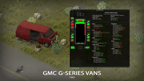 1983 GMC G-Series Vans - Настраиваемые фургоны и версия «Команды А» для Project Zomboid