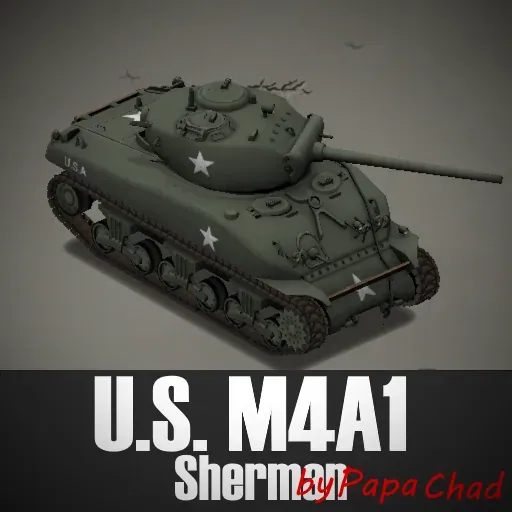 U.S. M4A1 Sherman - Drivable WWII Tank with Functional Cannon and Machine Gun for Project Zomboid